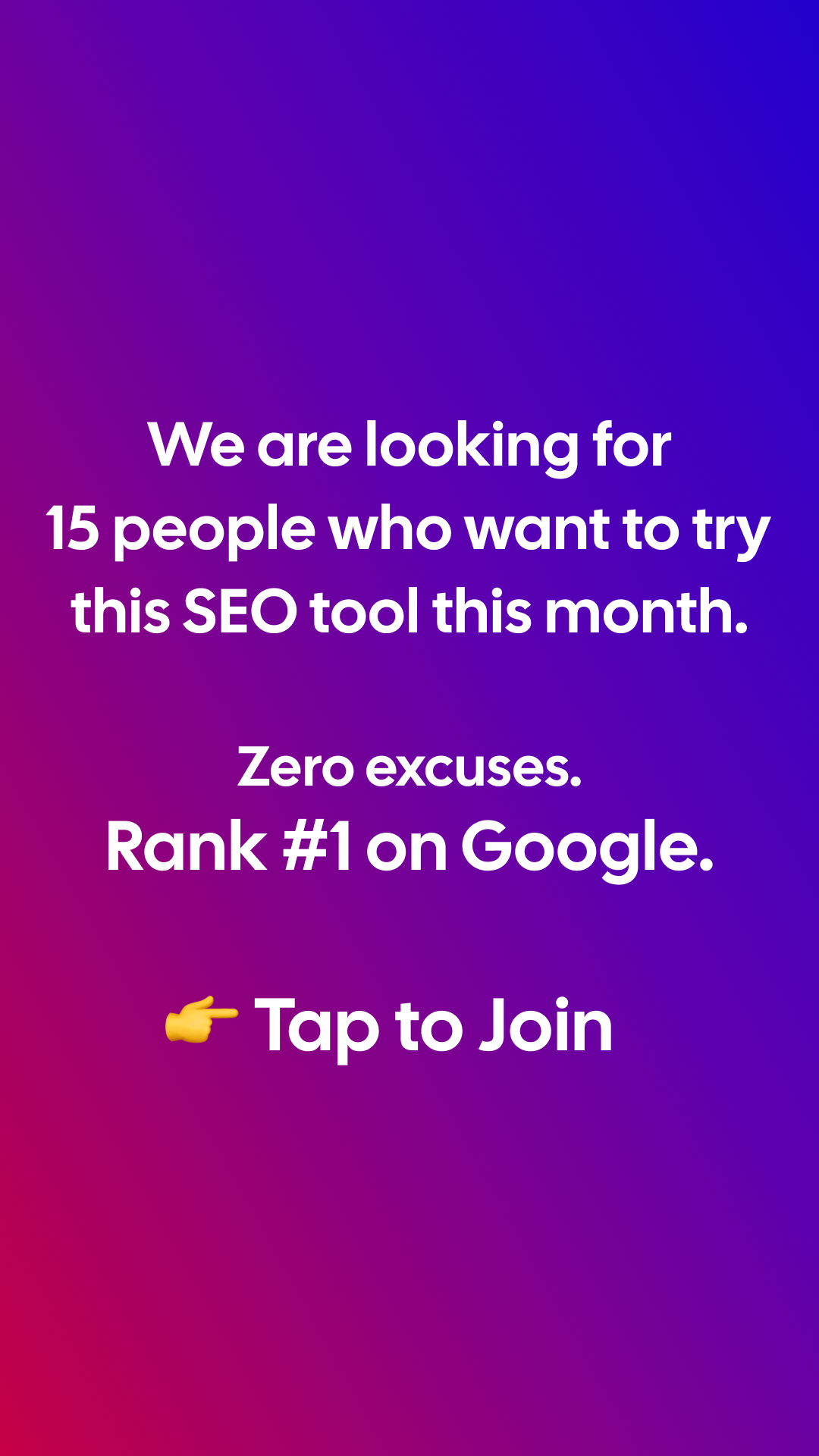 Soro SEO Facebook ad: Rank #1 on Google