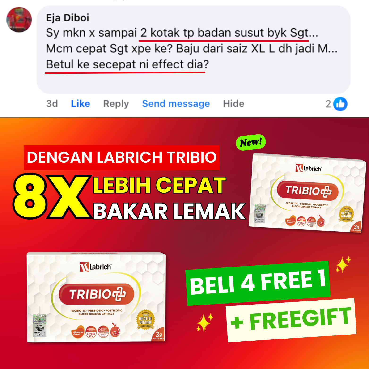 Labrich Tribio+ Facebook ad