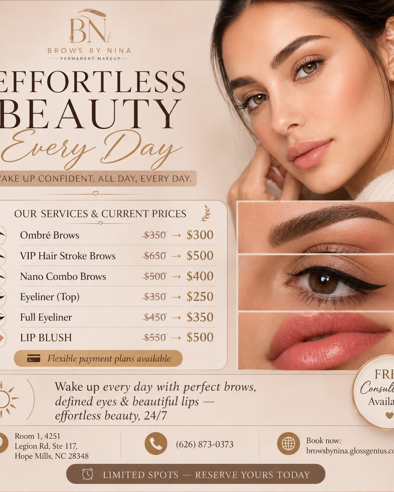 Brows&Lash By NINA Faytteville Facebook ad