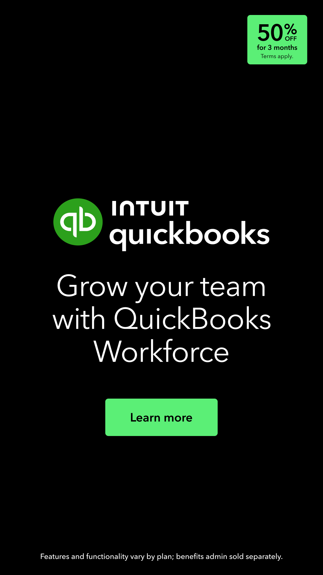 Intuit QuickBooks Facebook ad