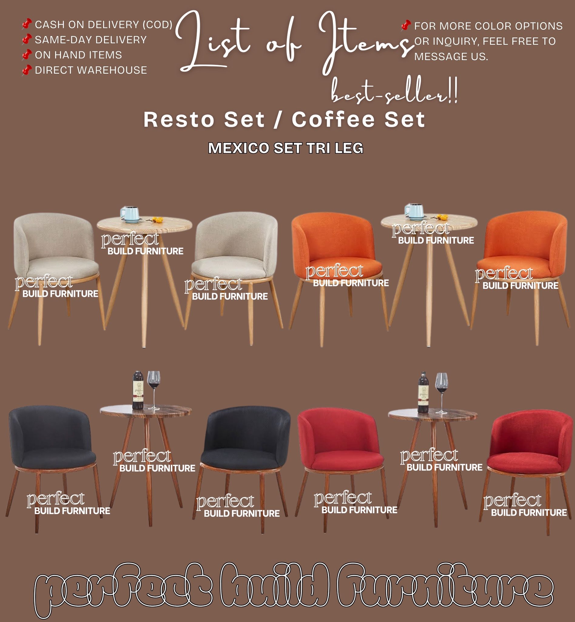 Perfect Build Furniture Facebook ad: LOOKING FOR TABLES & CHAIRS?