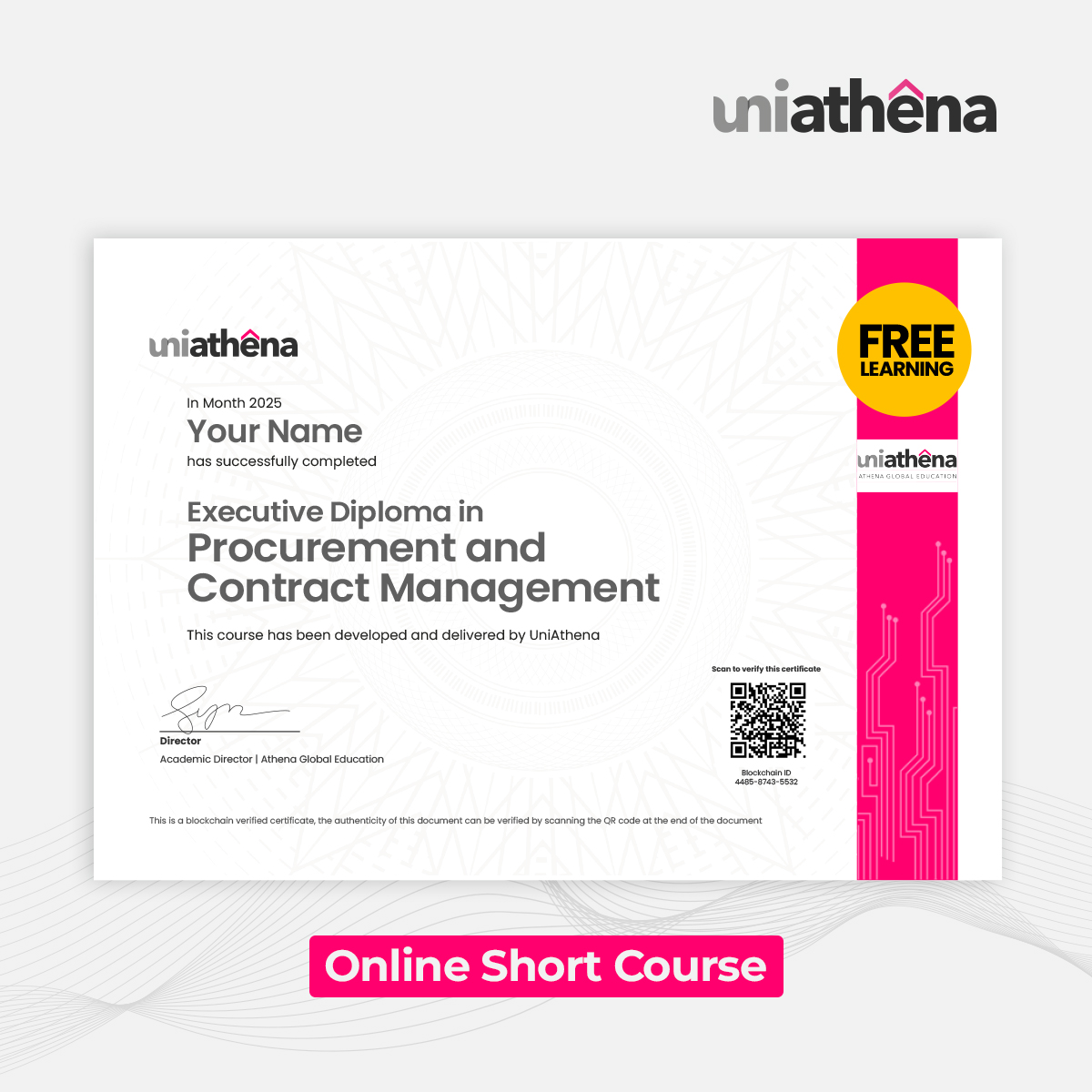 Uniathena - Short Courses Facebook ad