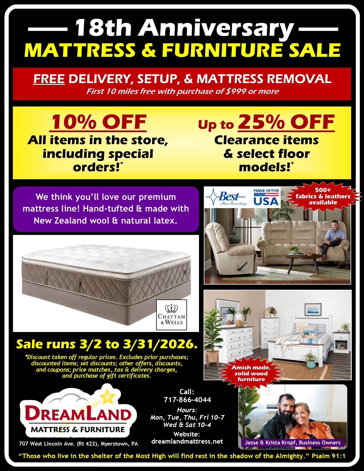 Dreamland Mattress & Furniture Facebook ad