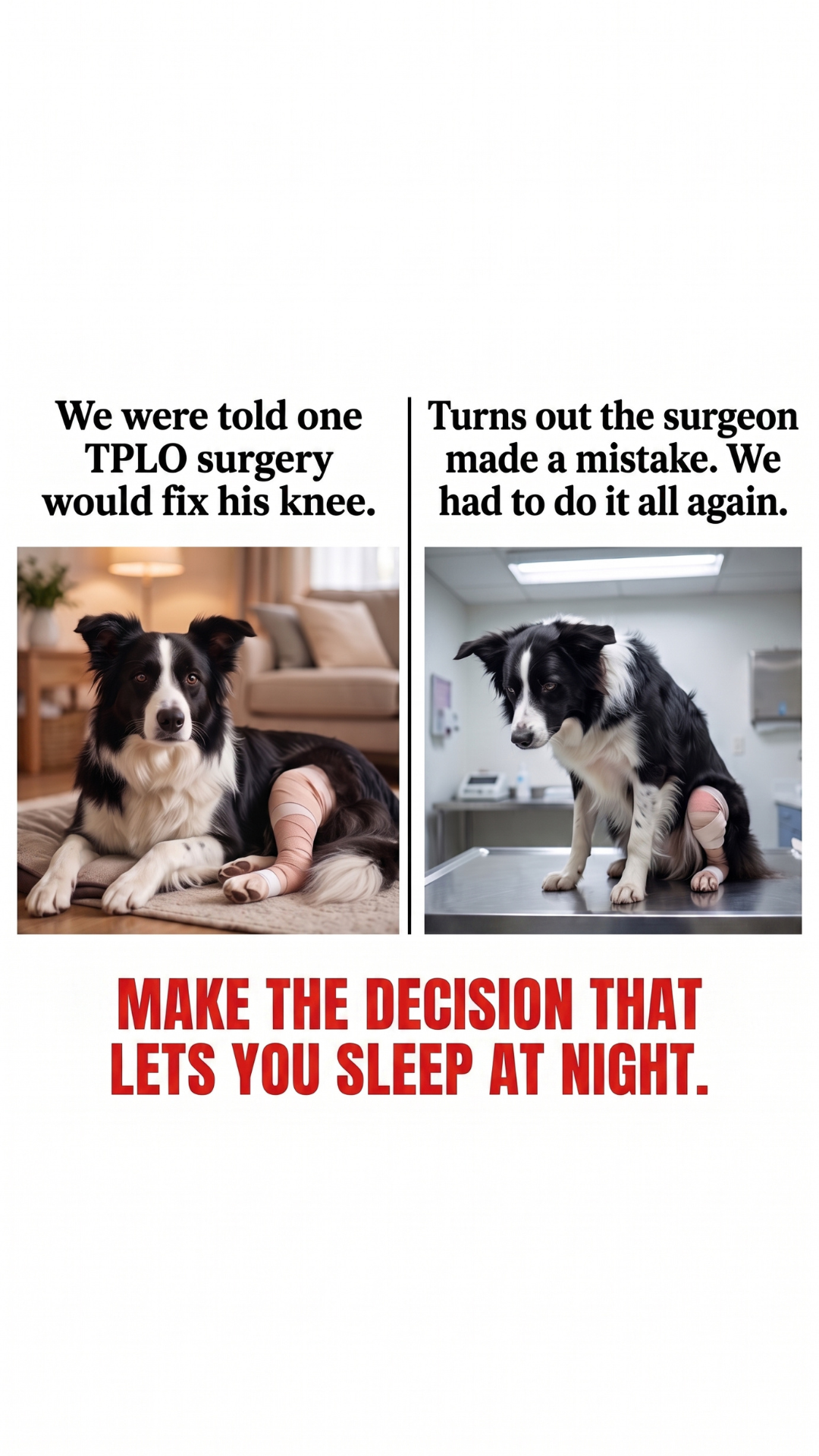 Paw Pro Vet Pets Facebook ad: His Surgery Was Supposed to Be the Fix. It Wasn't