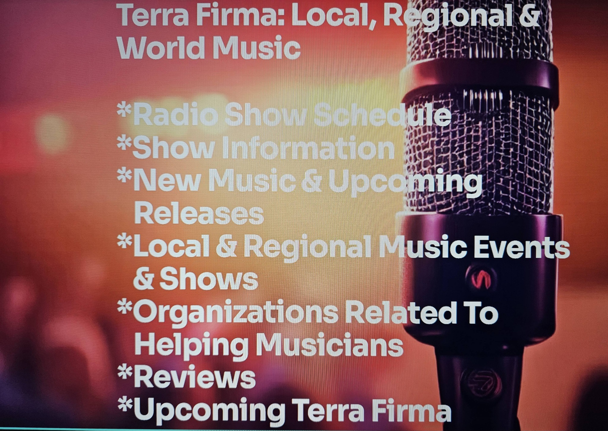 Michael Logsdon Facebook ad: Added stuff to Terrafirmamusic.world today.