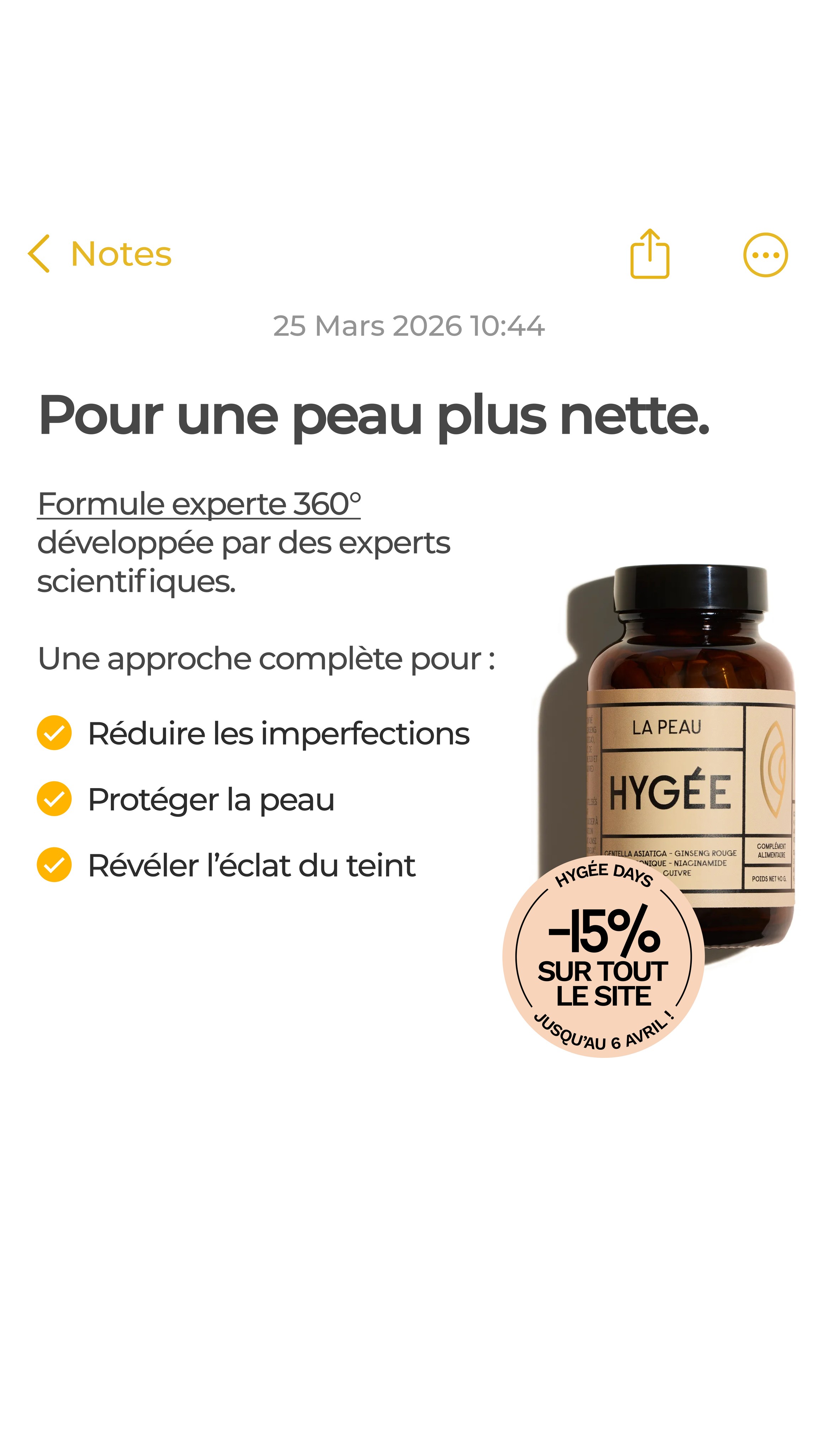 HYGÉE Facebook ad