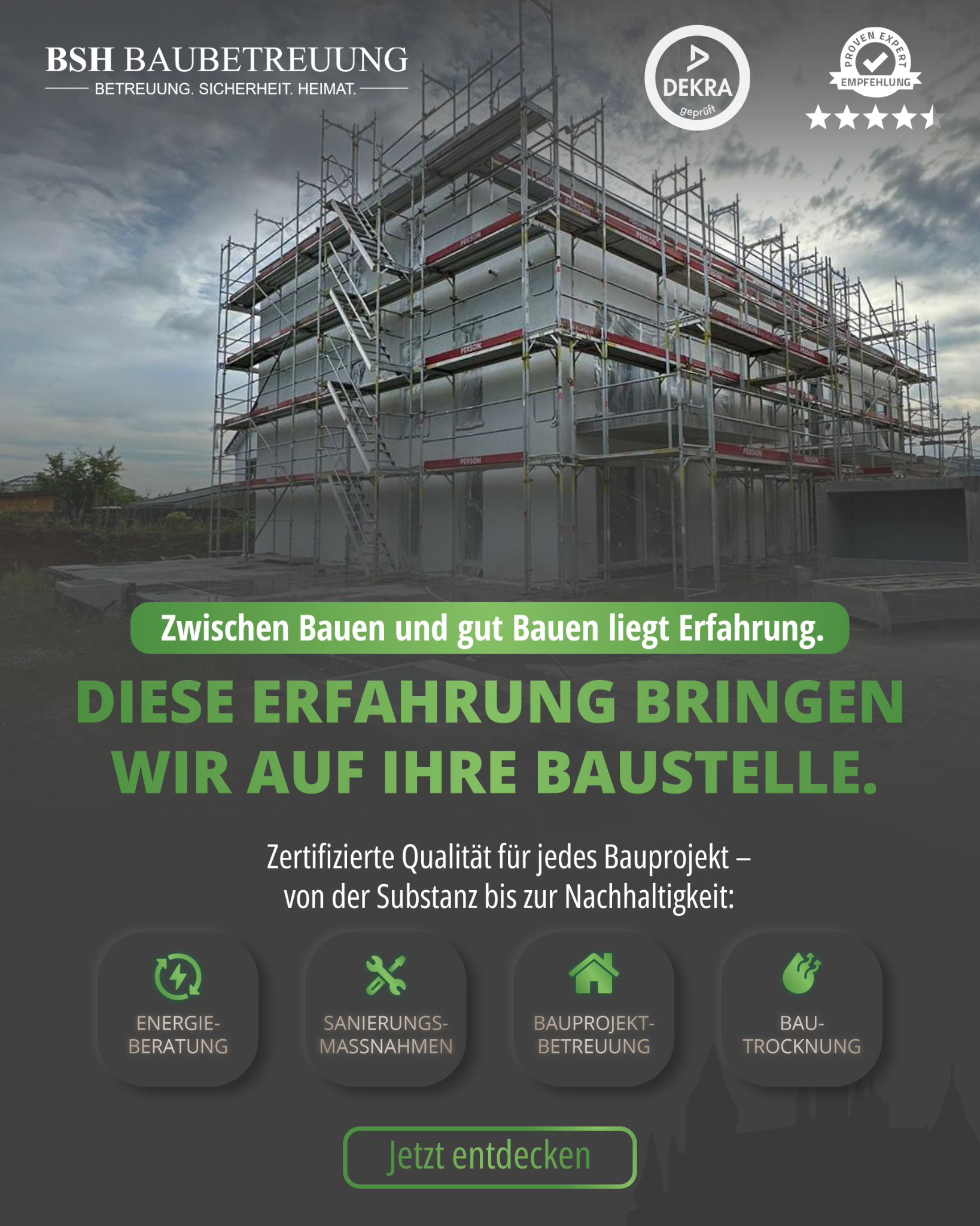 BSH Baubetreuung UG Facebook ad: Kosten im Griff. Von Anfang an. Mit geprüfter Qualität zum…