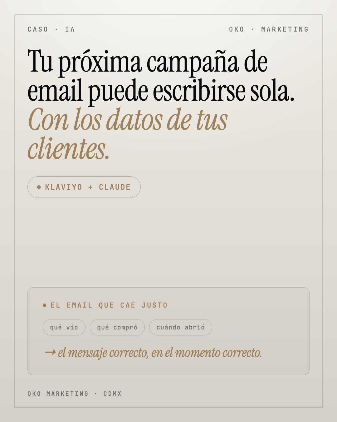 OKO marketing Facebook ad: Tu Próxima Campaña
