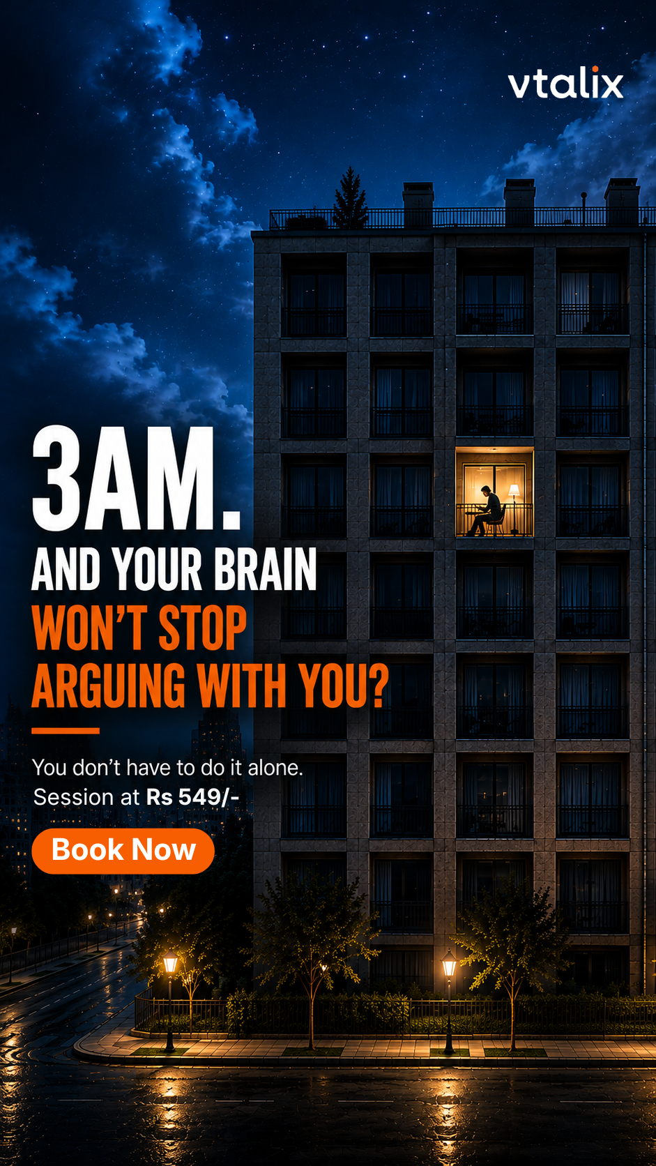 Vtalix Facebook ad: Get mental health support without confusion or judgment.