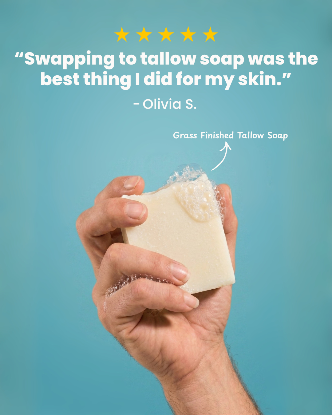 Vache Verde Facebook ad: Grass Finished Tallow Soap Bar