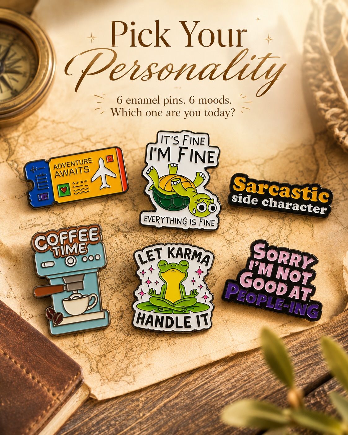 Dot Badges Facebook ad: Tiny pins. Full-blown personalities