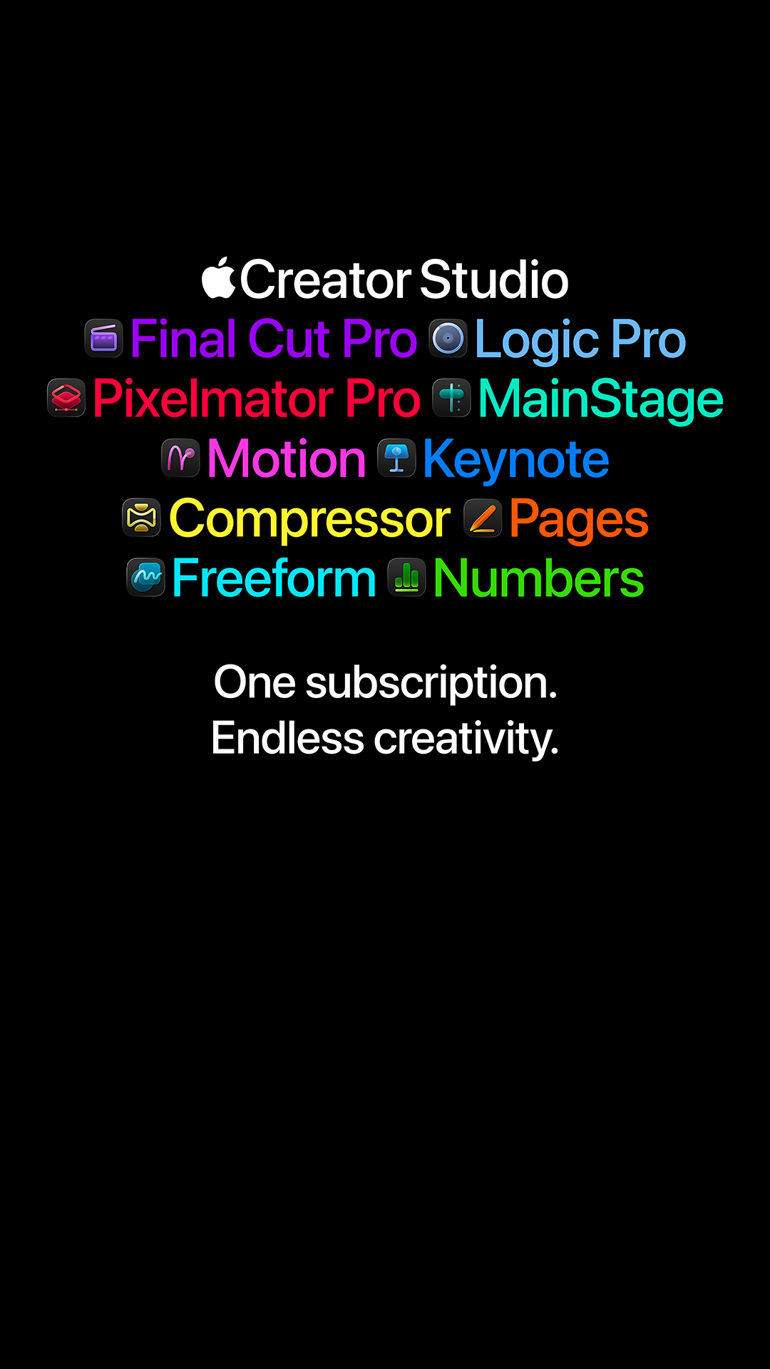Apple Creator Studio Facebook ad: Get the tools to take your creativity to…