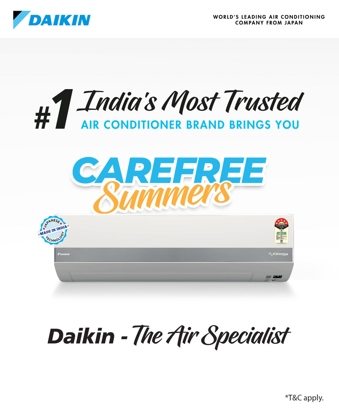 Daikin India Facebook ad: Bring home India's Most Trusted Air Conditioner Brand…