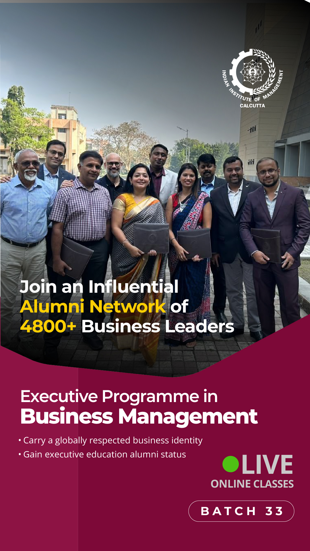 IIM Calcutta Executive Programme in Business Management Facebook ad