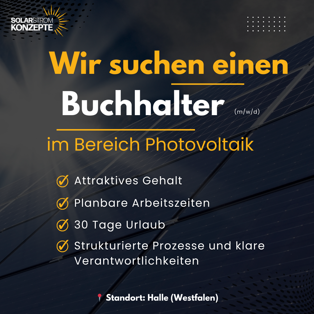 Solarstrom Konzepte GmbH Facebook ad: Buchhalter (m/w/d) gesucht!