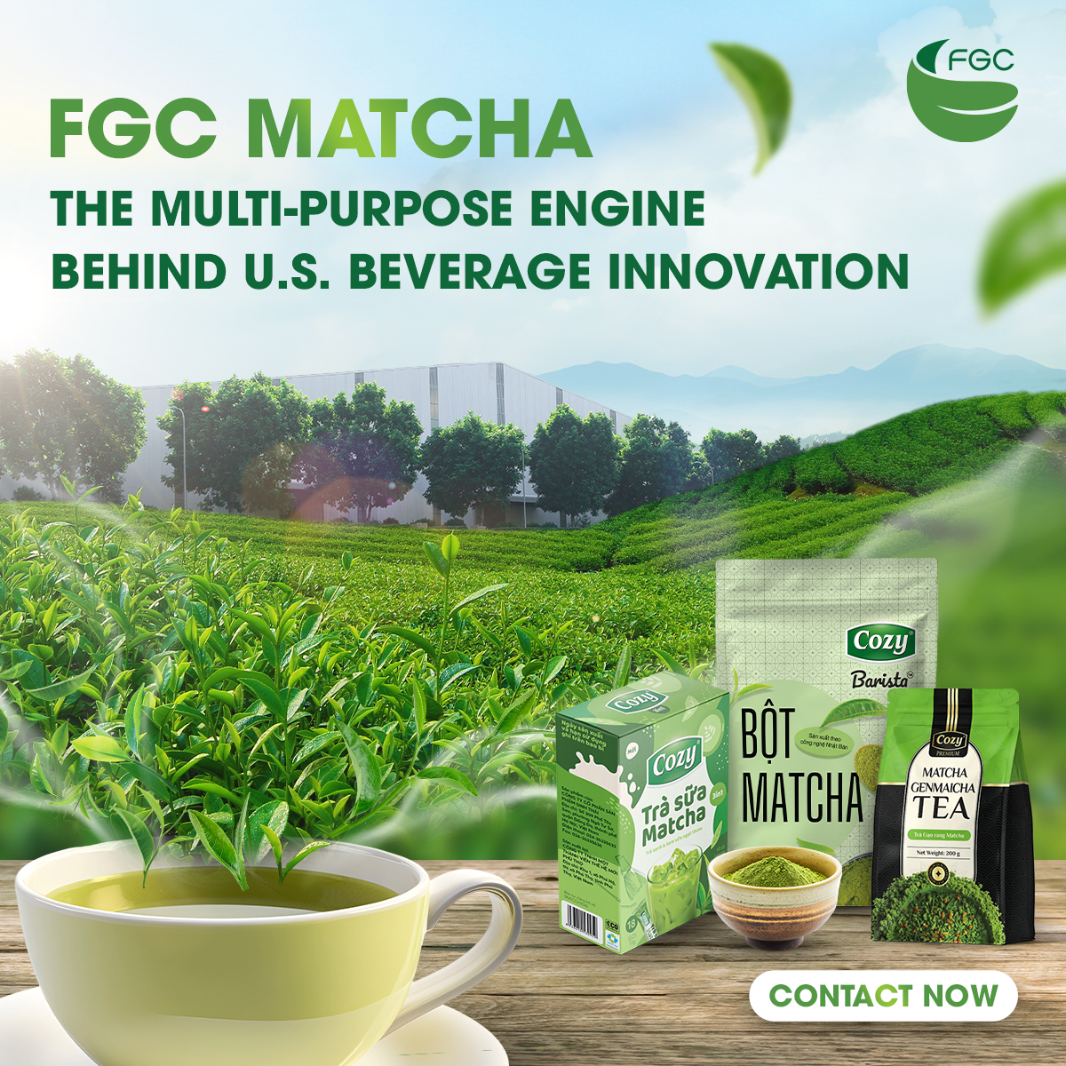 FGC - Vietnam Tea Facebook ad: FGC MATCHA, POWERING THE NEXT WAVE OF BEVERAGE…