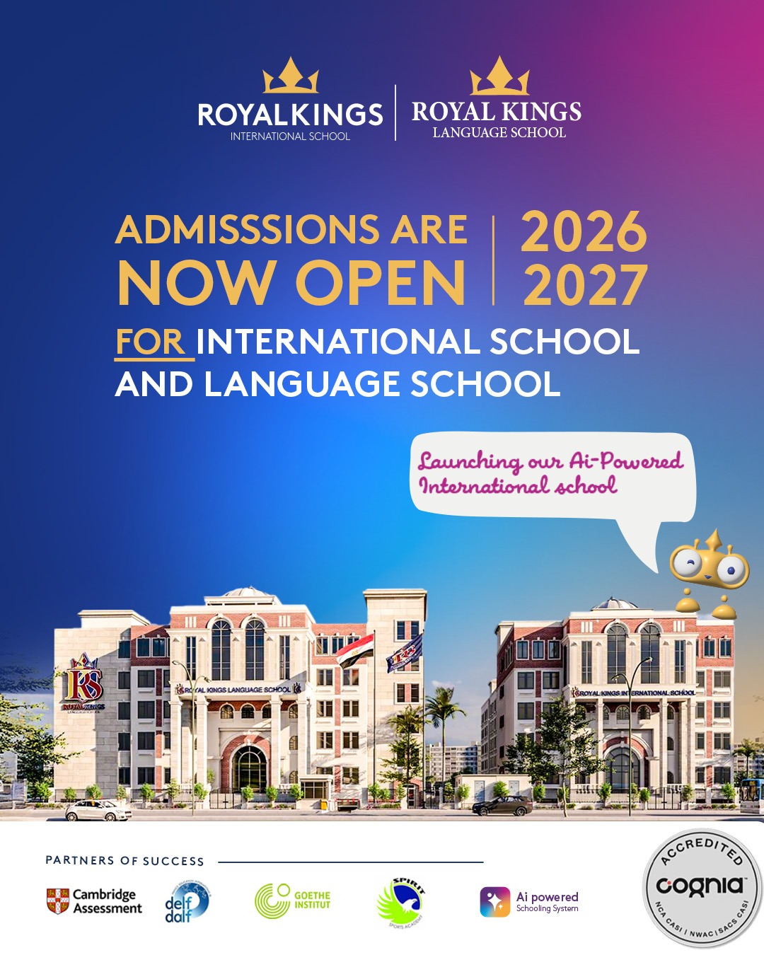 Royal Kings School Facebook ad: ادخل بياناتك لمعرفة التفاصيل