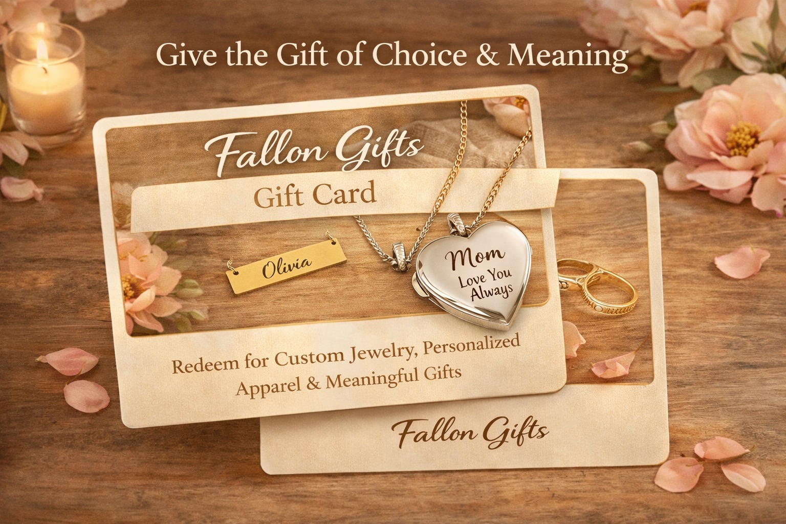 Fallon Gifts Facebook ad: Gifts that feel personal, meaningful, and just right.