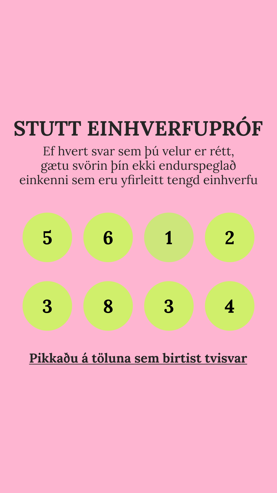 International Brain Test Facebook ad