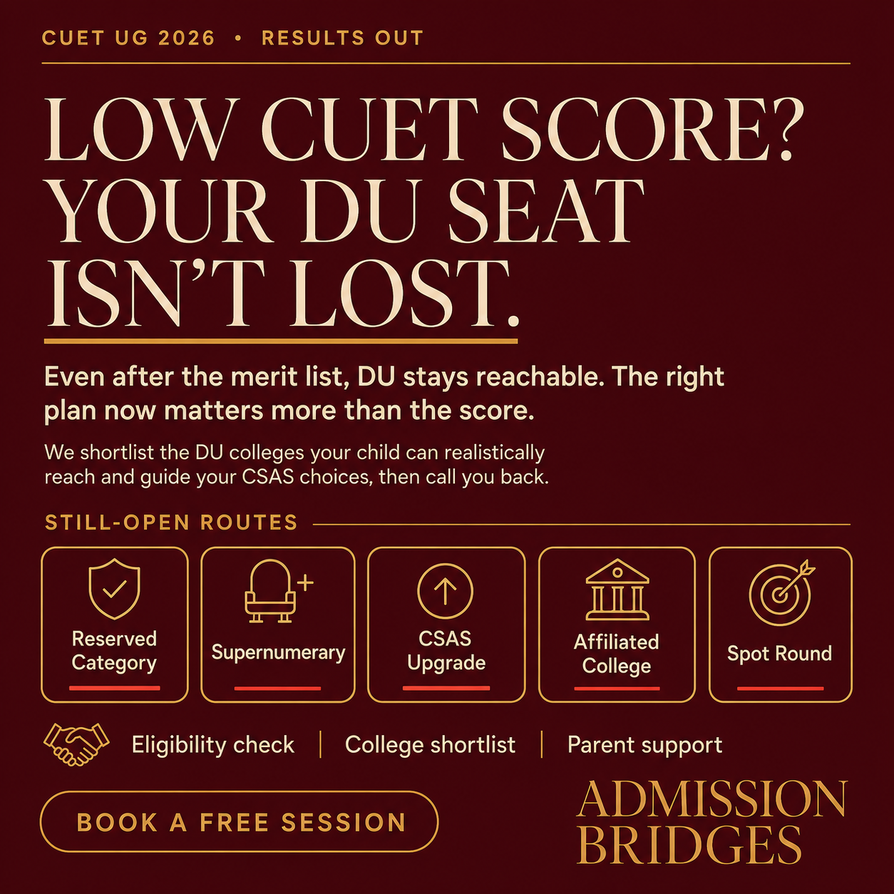 Admission Bridges Facebook ad