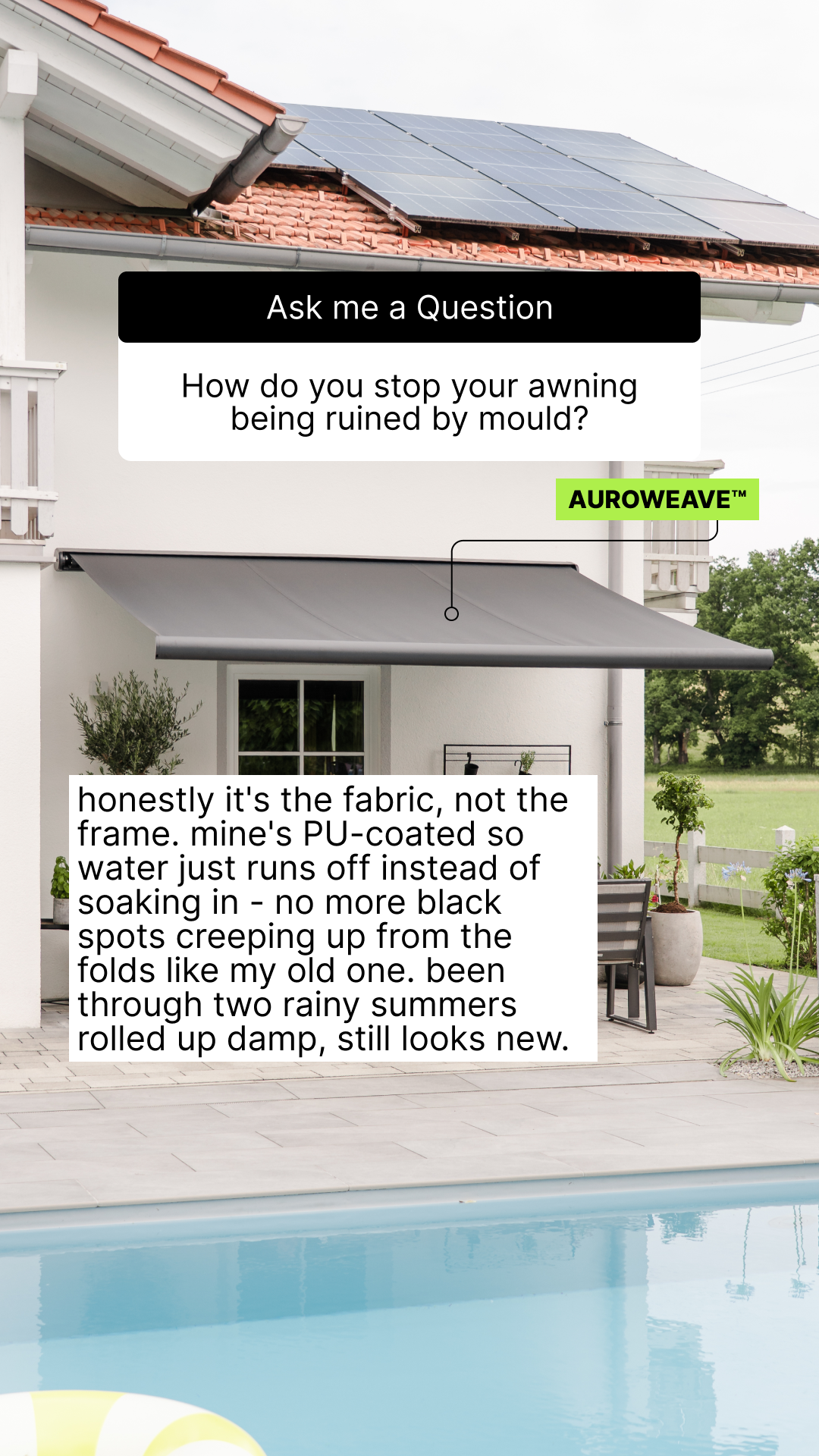 pergolux.au Facebook ad: Meet Smarter Outdoor Shade