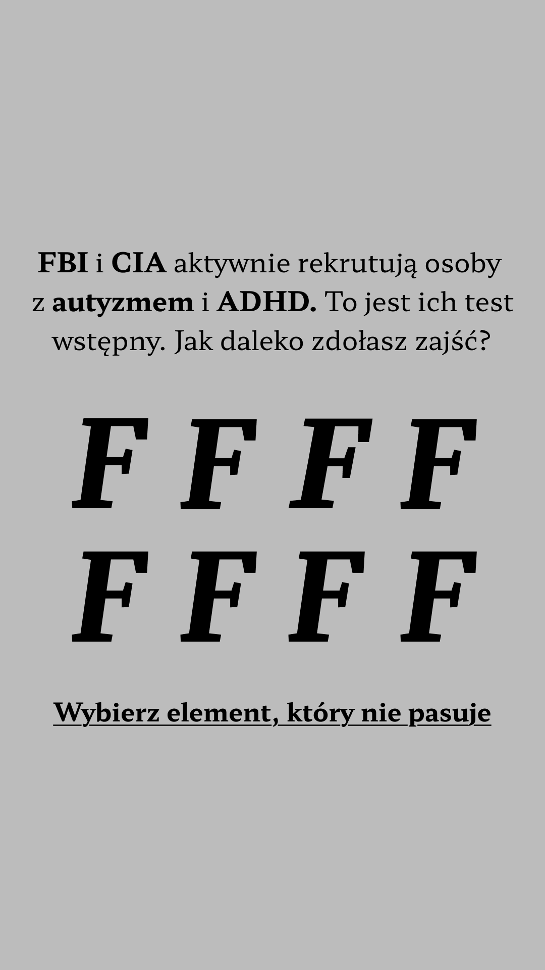 International IQ test Facebook ad