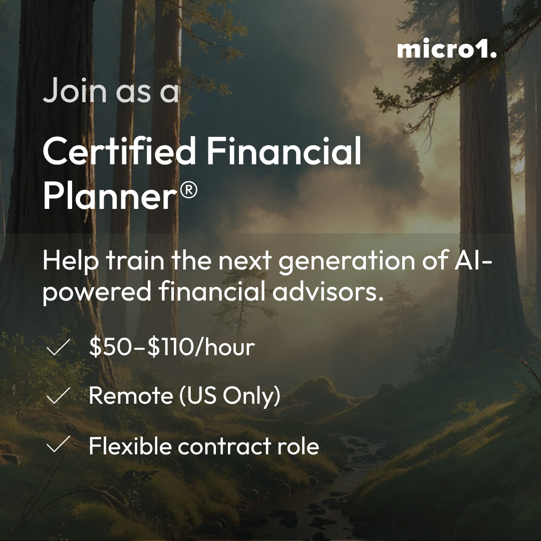 micro1 Facebook ad: Personal Financial Advisor (Private Wealth) | Apply on Job