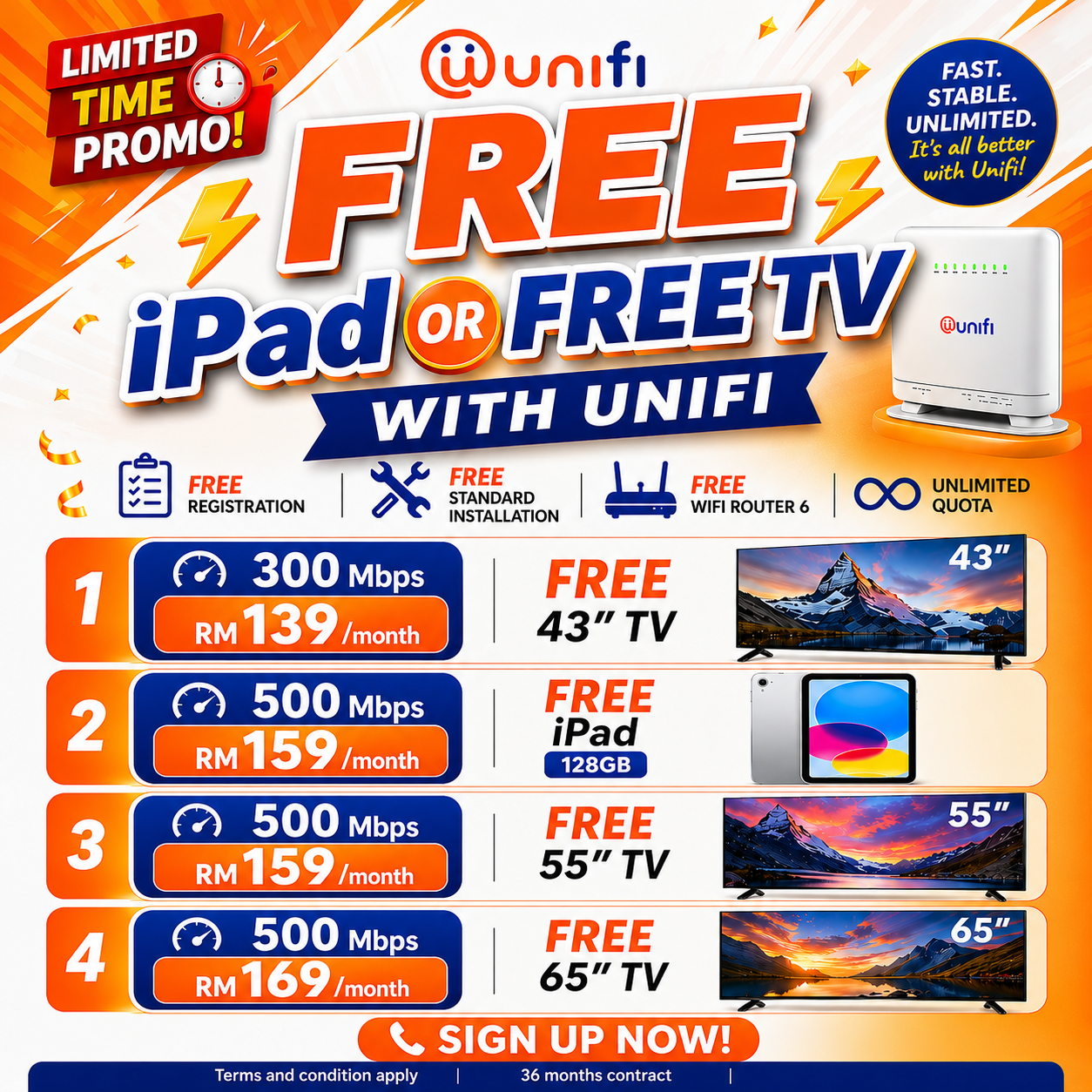 Unifi Fibre Registration Facebook ad