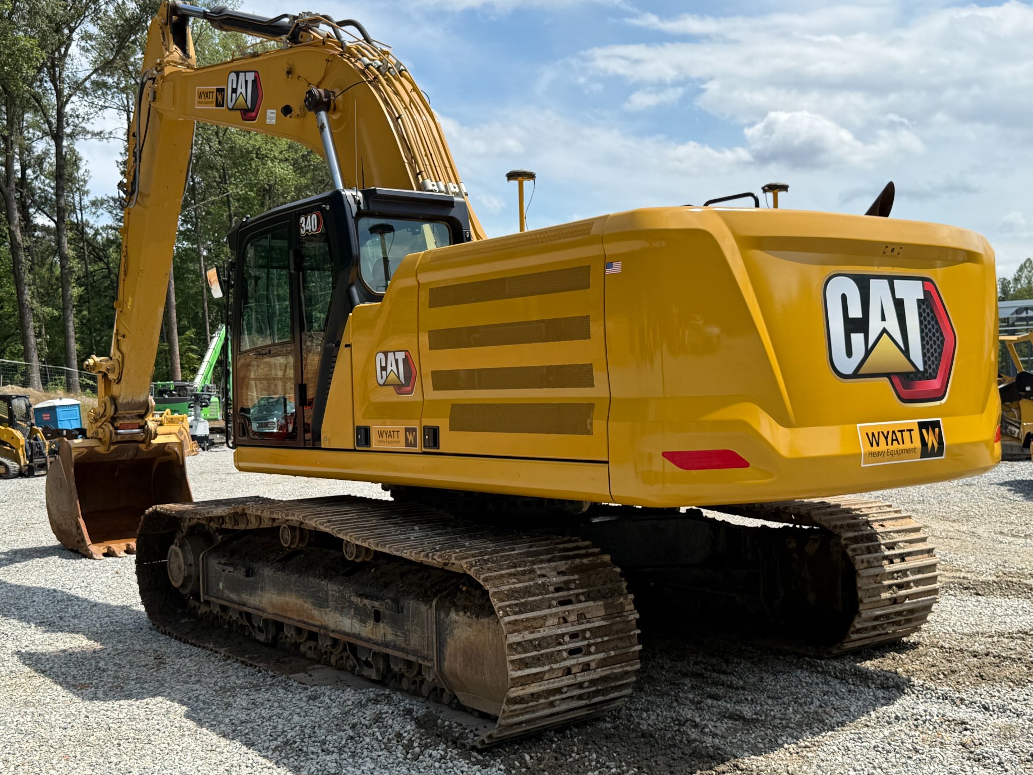 Wyatt Holzbach Facebook ad: 2023 Caterpillar 340 Excavator with Trimble 3D Earthworks…