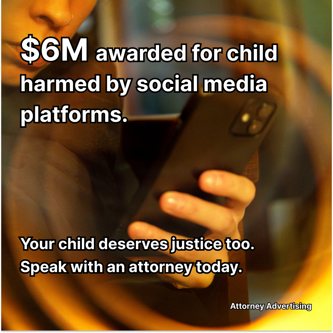 TikTok Addiction Lawyers Facebook ad: Children’s TikTok Harm Lawsuit