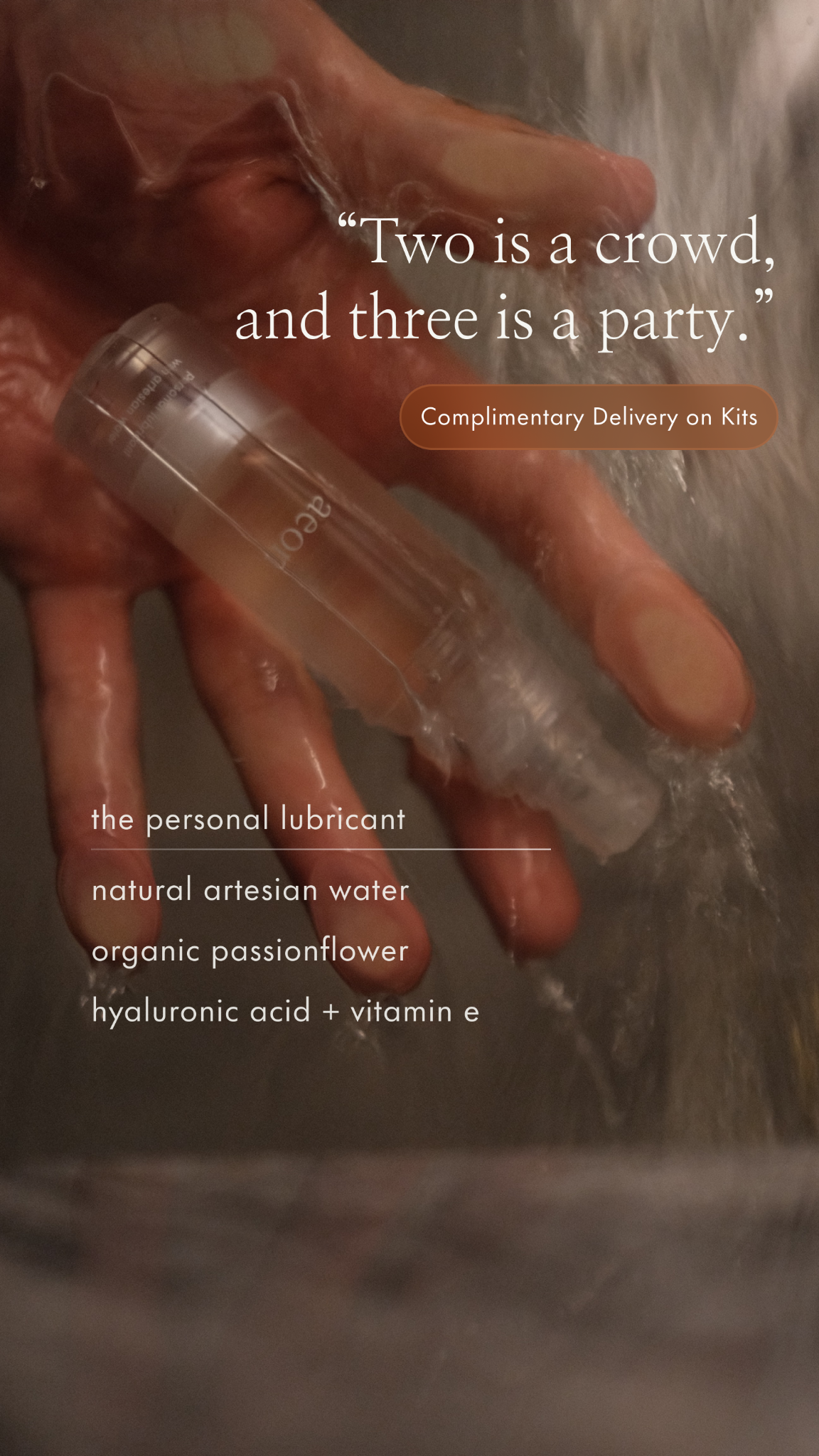 Aeon Bodycare Facebook ad: Feels naturally wet.