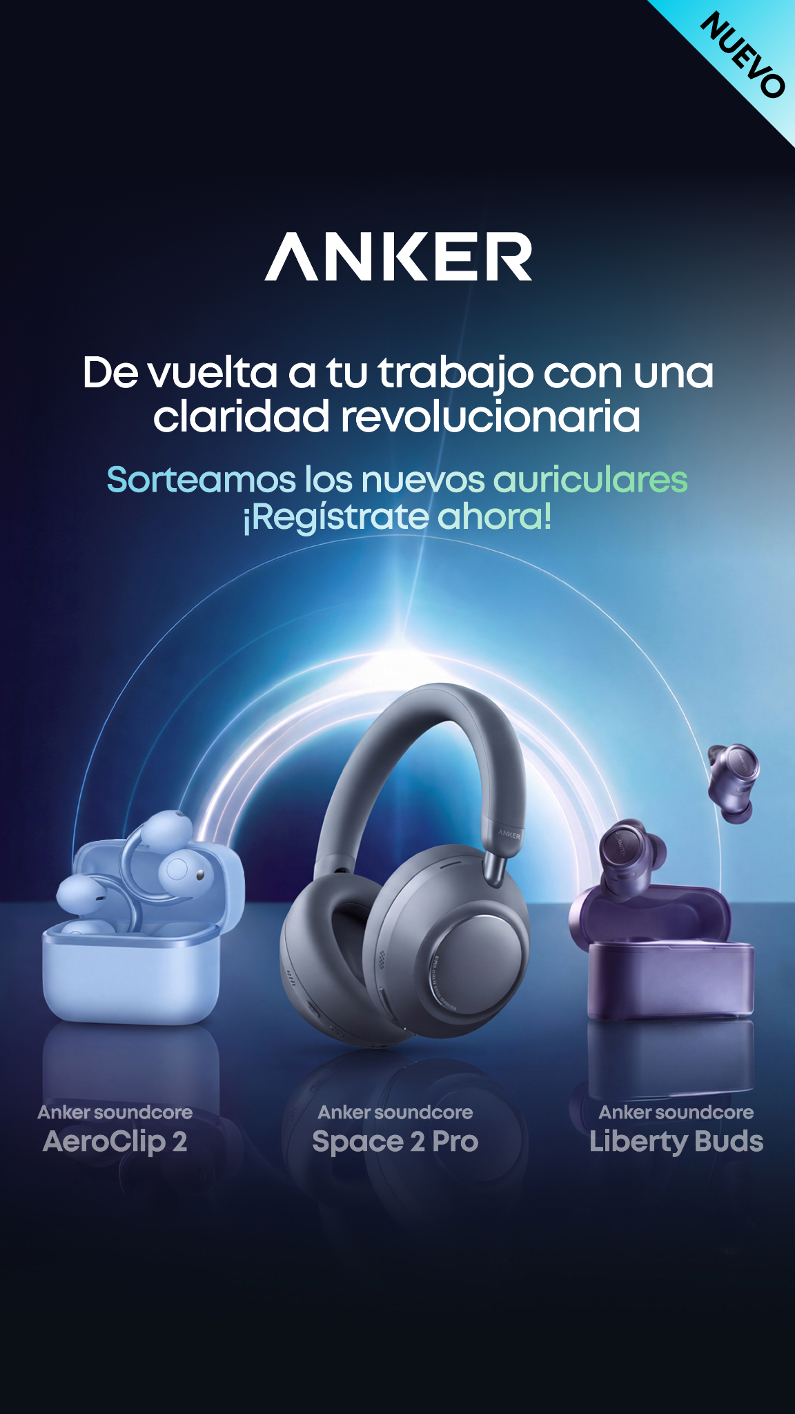 Anker Facebook ad: ¡Tiempo Limitado! Sorteamos los nuevos auriculares