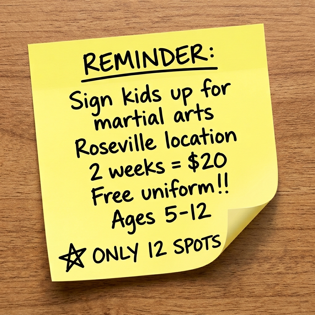 Roseville Academy - Family Taekwondo Facebook ad: Family Martial Arts!
