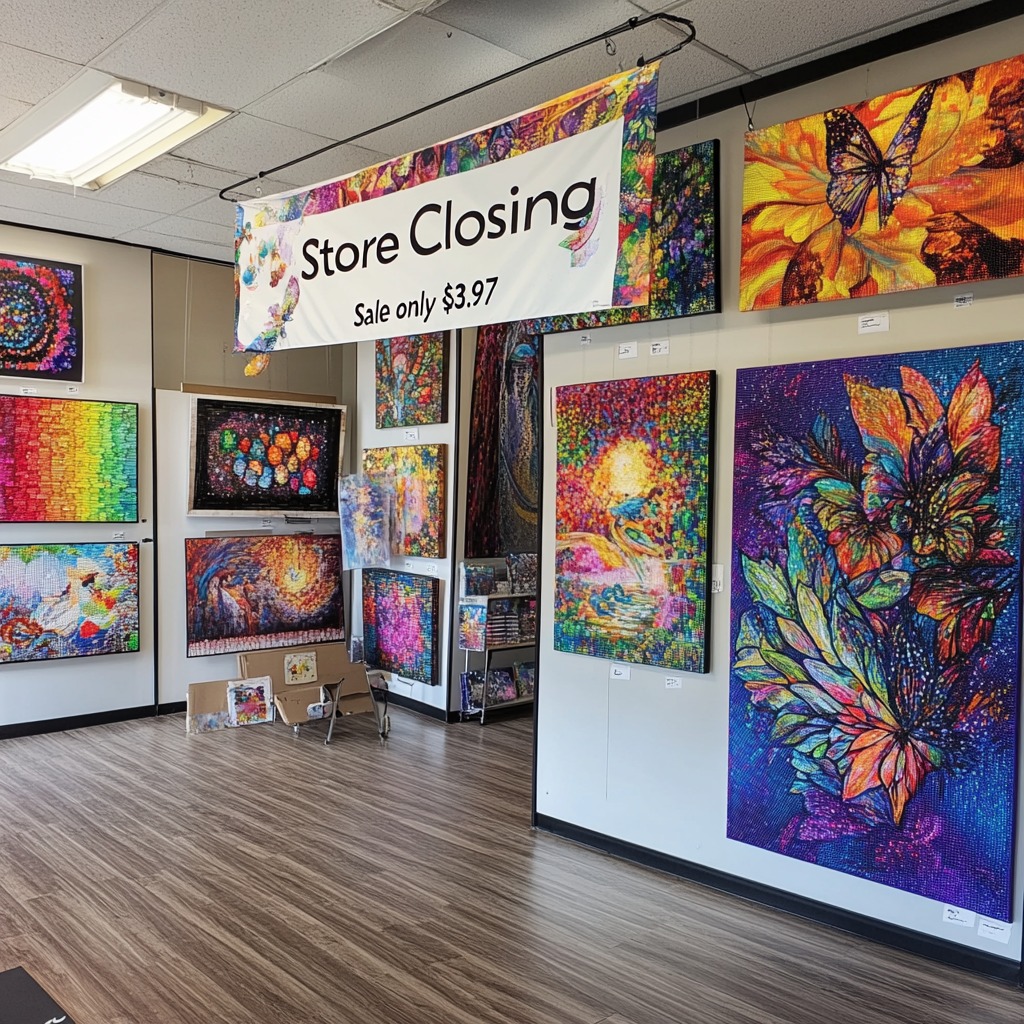 Diamondartpaintin Facebook ad: USD $3.97 CLOSING SALE