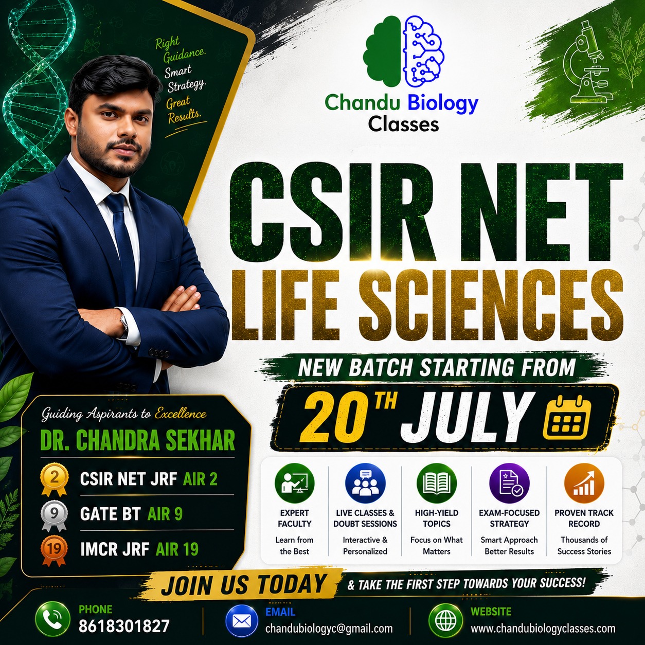 Chandu Biology classes Facebook ad: Join Chandu Biology classes for CSIR Net Life…