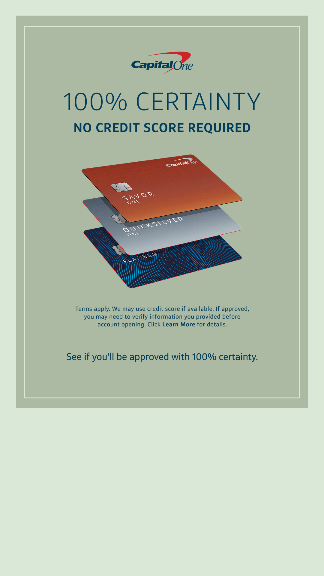Capital One Facebook ad