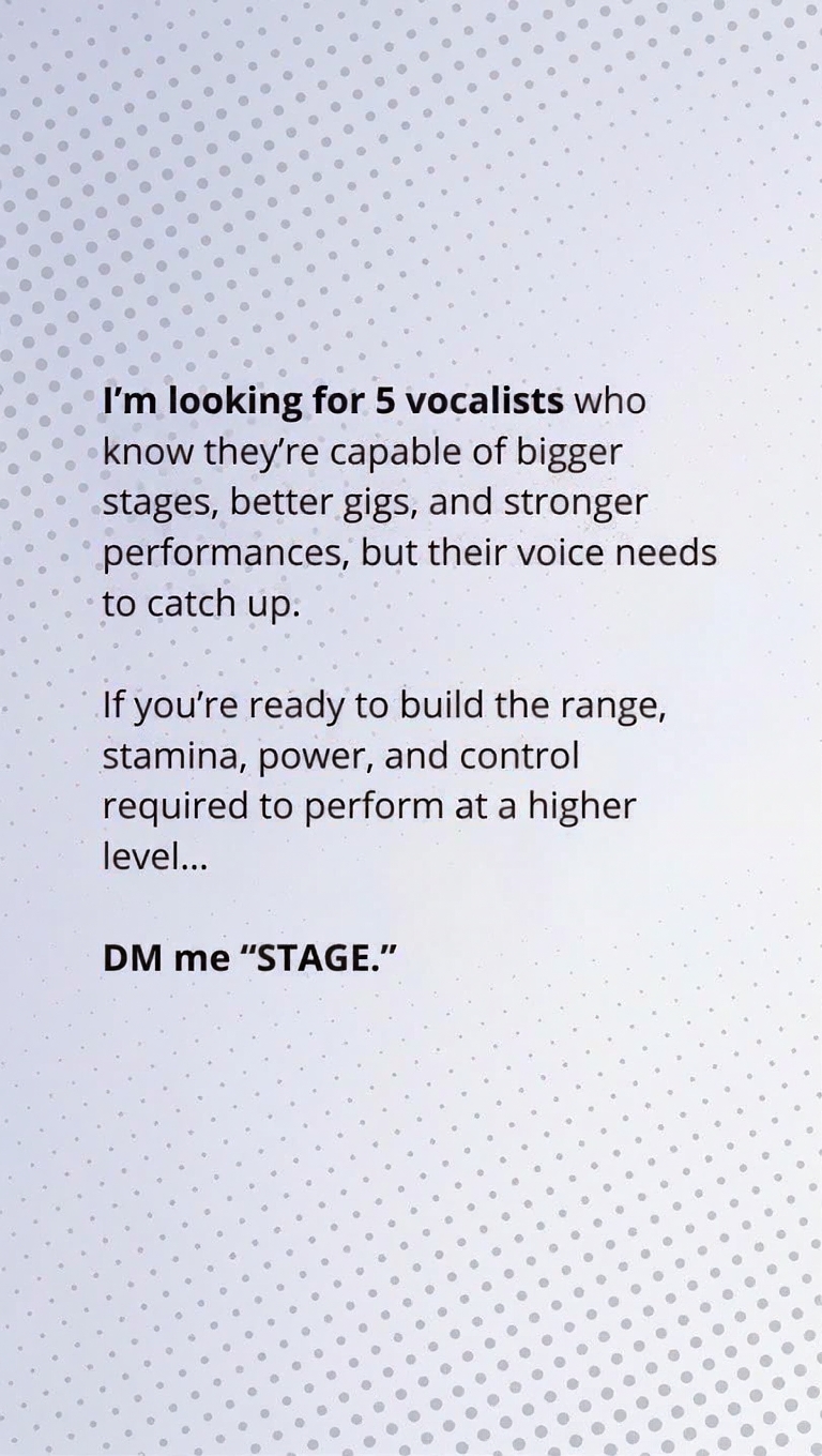Aly Massa Music Facebook ad: If you’re a singer already performing, auditioning, or…