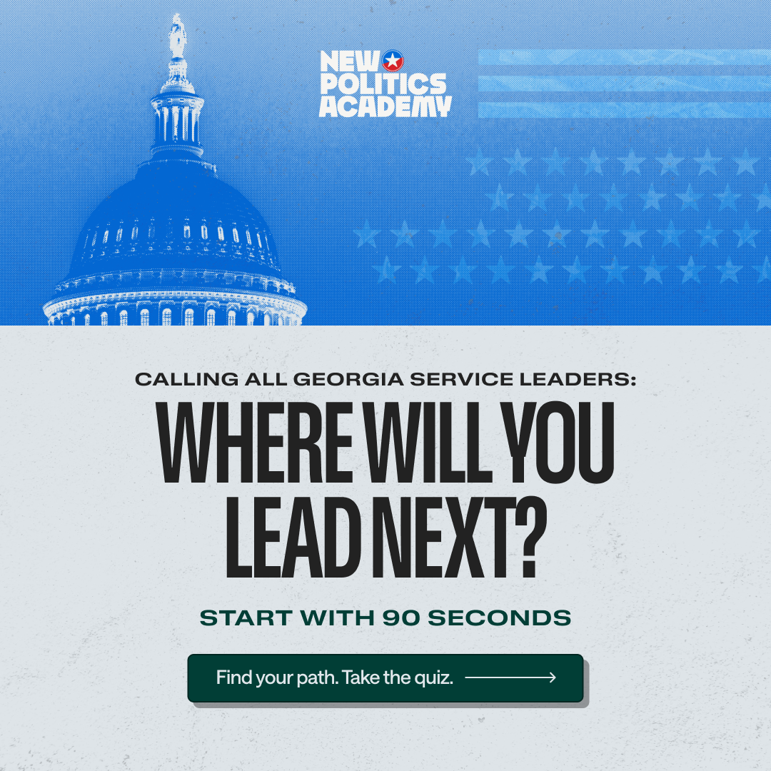 New Politics Academy Facebook ad: Service Got You This Far