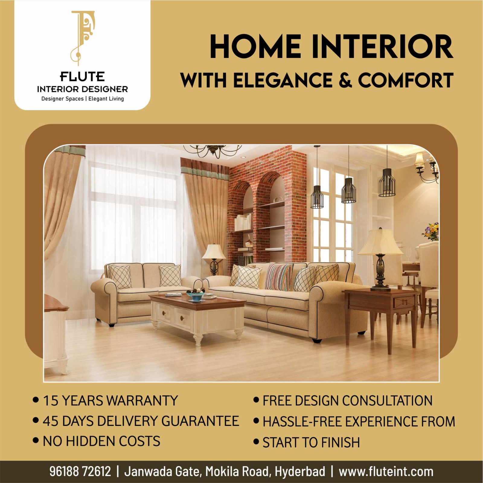 Flute Interior Designer Facebook ad: From Concept to Creation, We Design Your Dream…