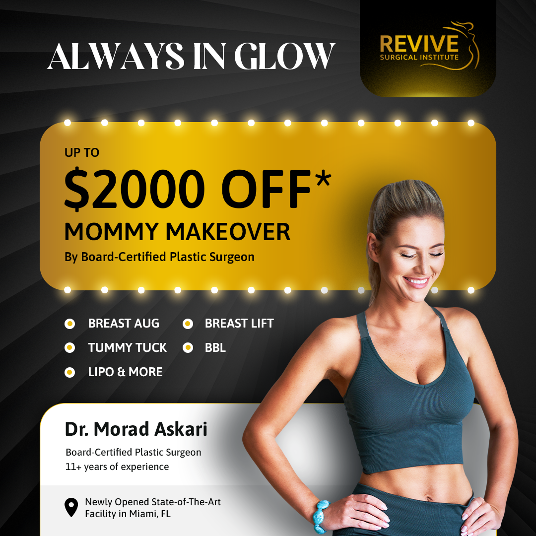 Revive Surgical Institute Facebook ad: Mommy Makeover, Liposuction, Tummy Tuck & more, this…