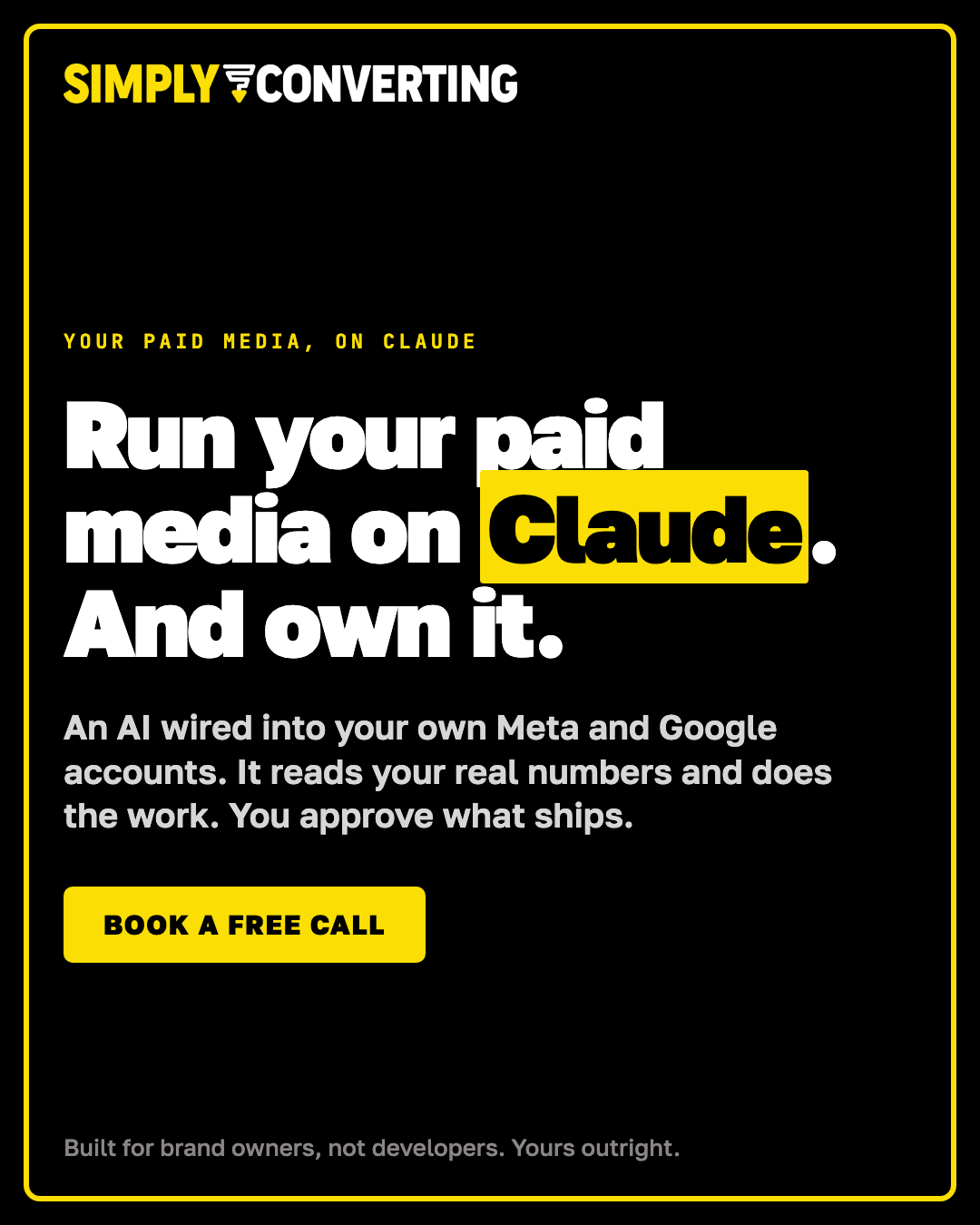 Simply Converting Facebook ad: Run your paid media on Claude