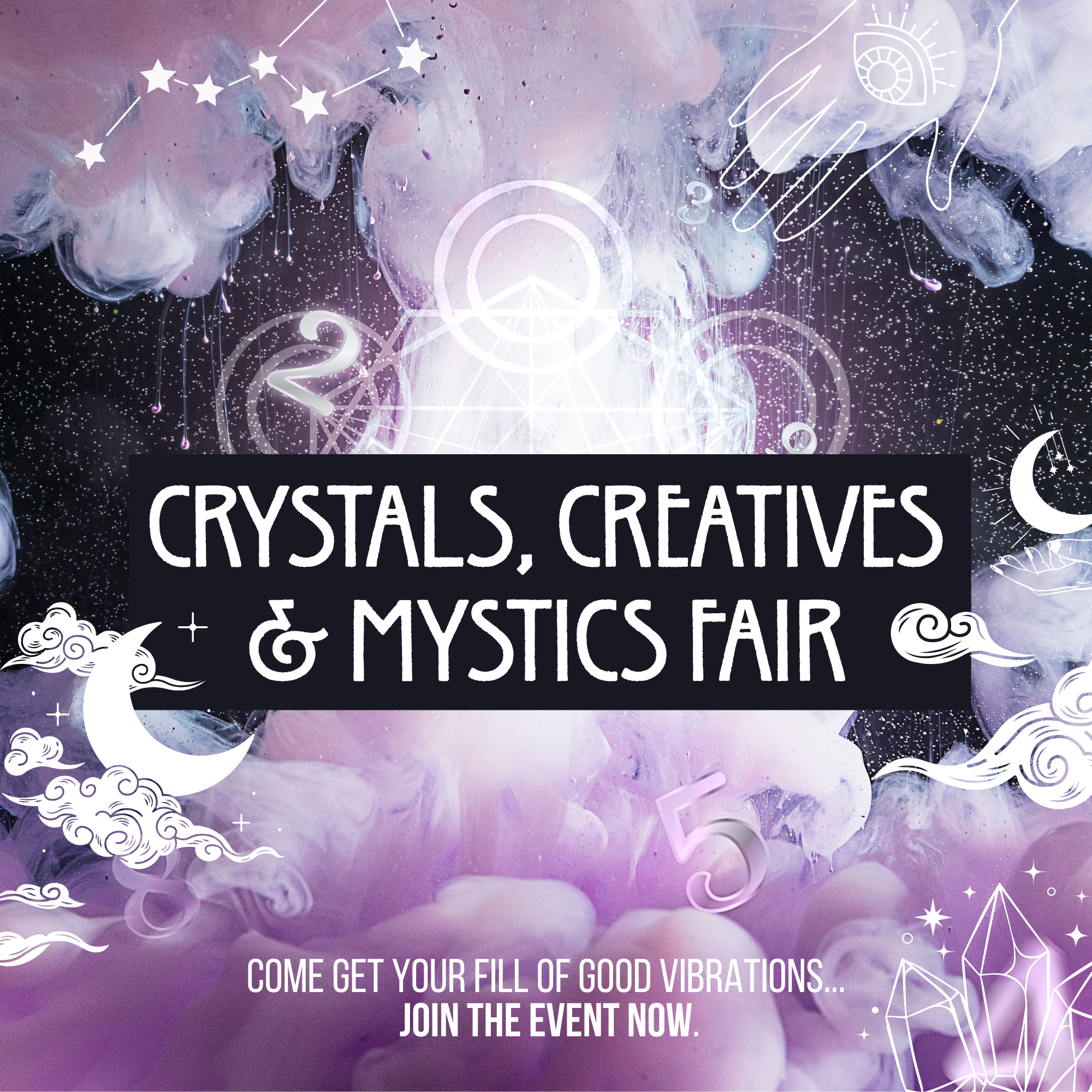 Crystals Creatives & Mystics Fair Facebook ad