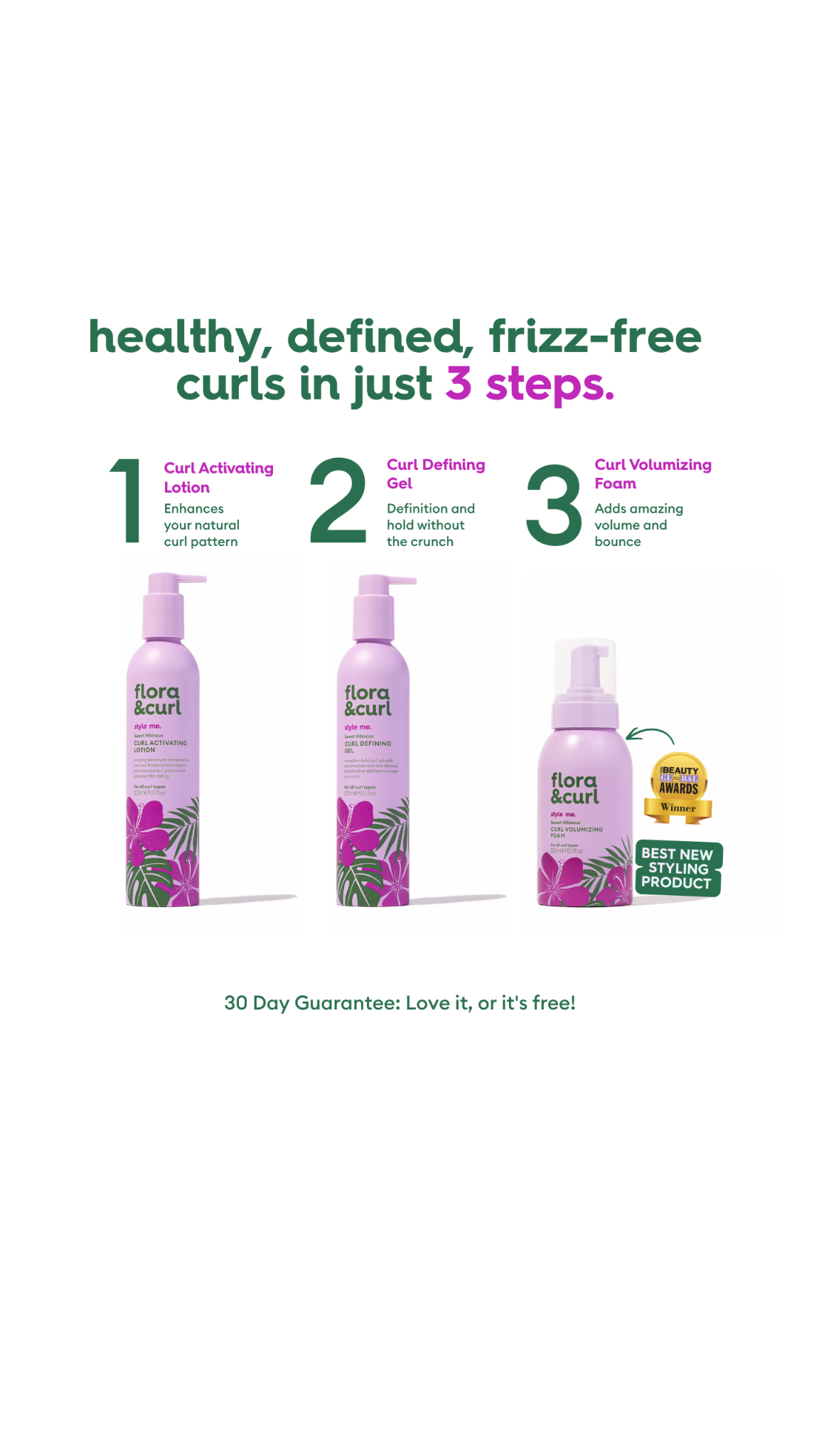 Flora & Curl Haircare Facebook ad