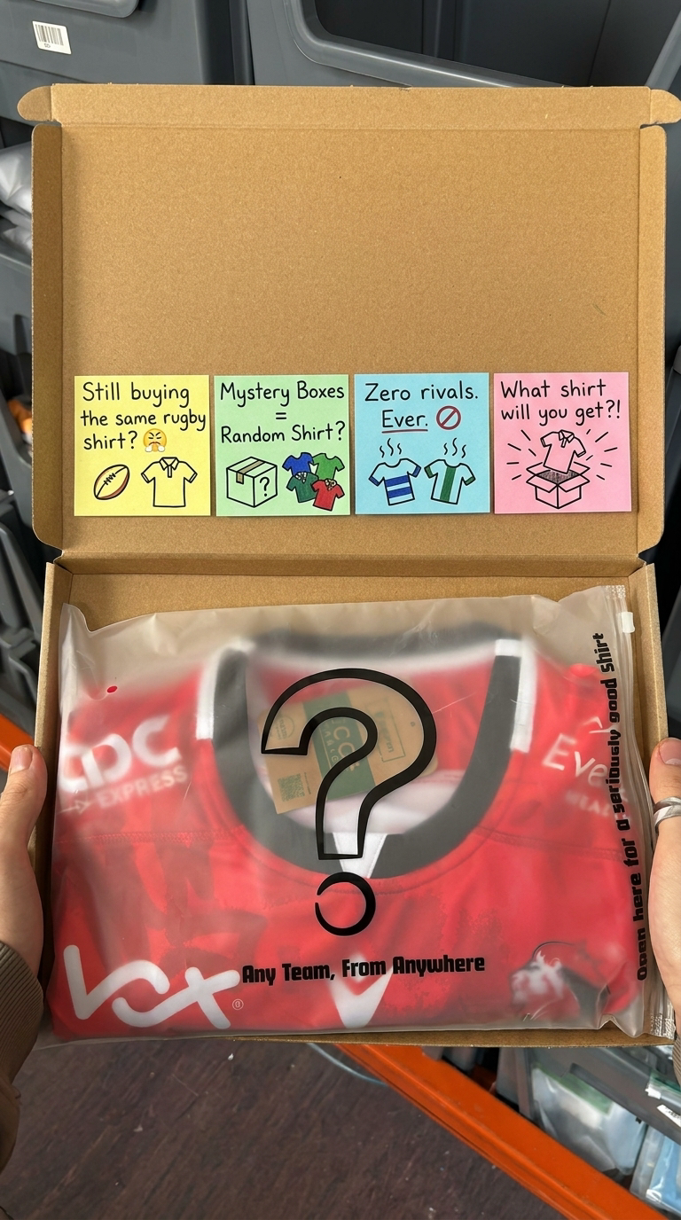 Mystery Shirt in a Box Facebook ad