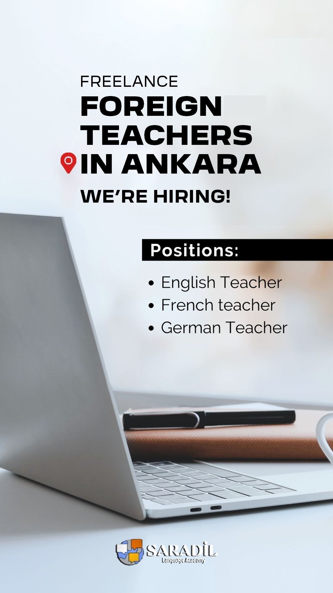 SaraDil Language Academy Facebook ad: SaraDil Seeks Foreign Teachers