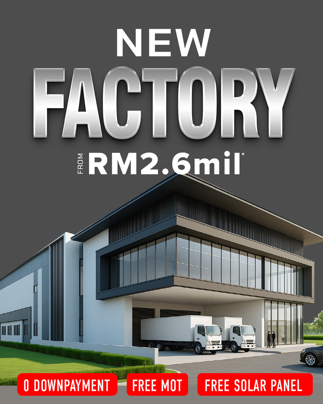 KL Industrial Park Facebook ad: Last Chance: 0% Downpayment Factory Units Left!
