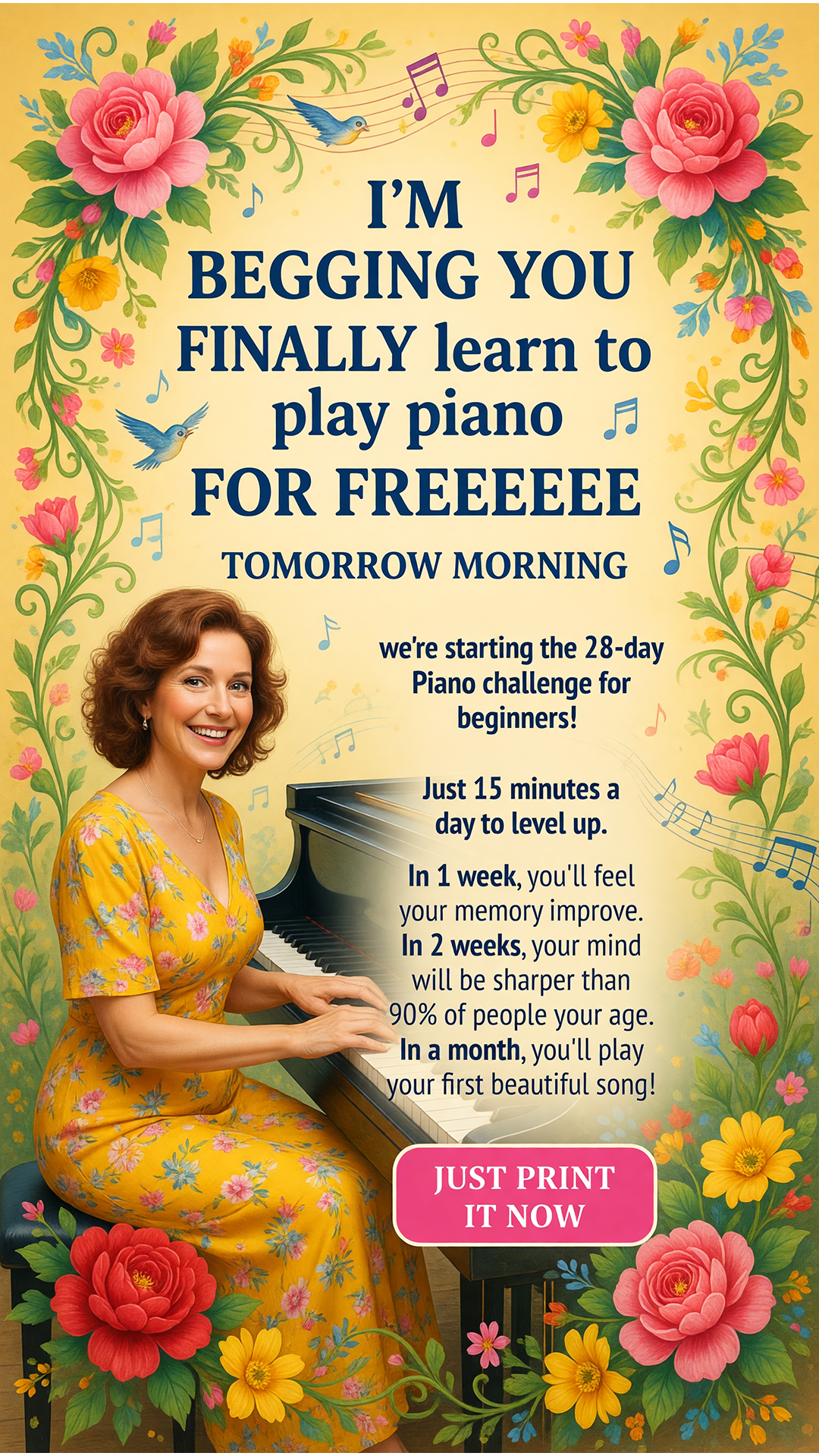 Piano in 15 Minutes a Day Facebook ad: Play Piano Now