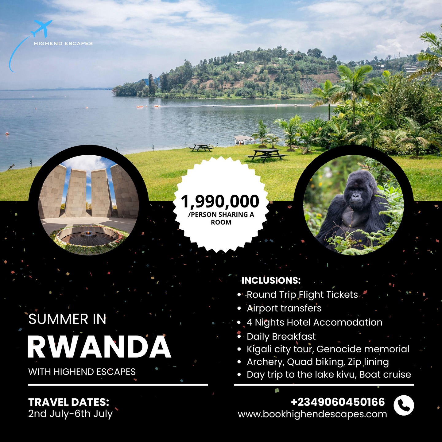 highend.escapes Facebook ad: From the vibrant streets of Kigali to the…