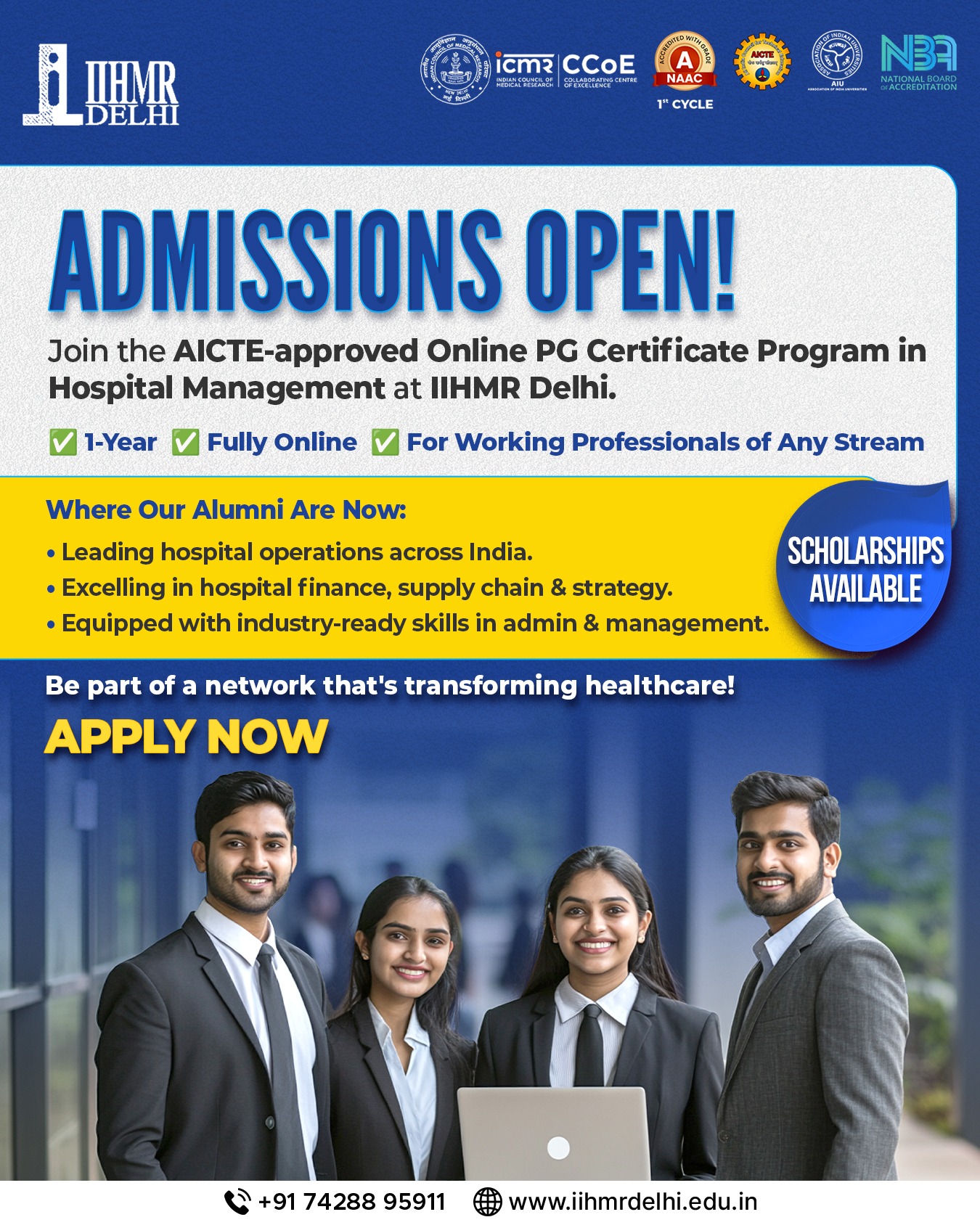 International Institute of Health Management Research, Delhi Facebook ad