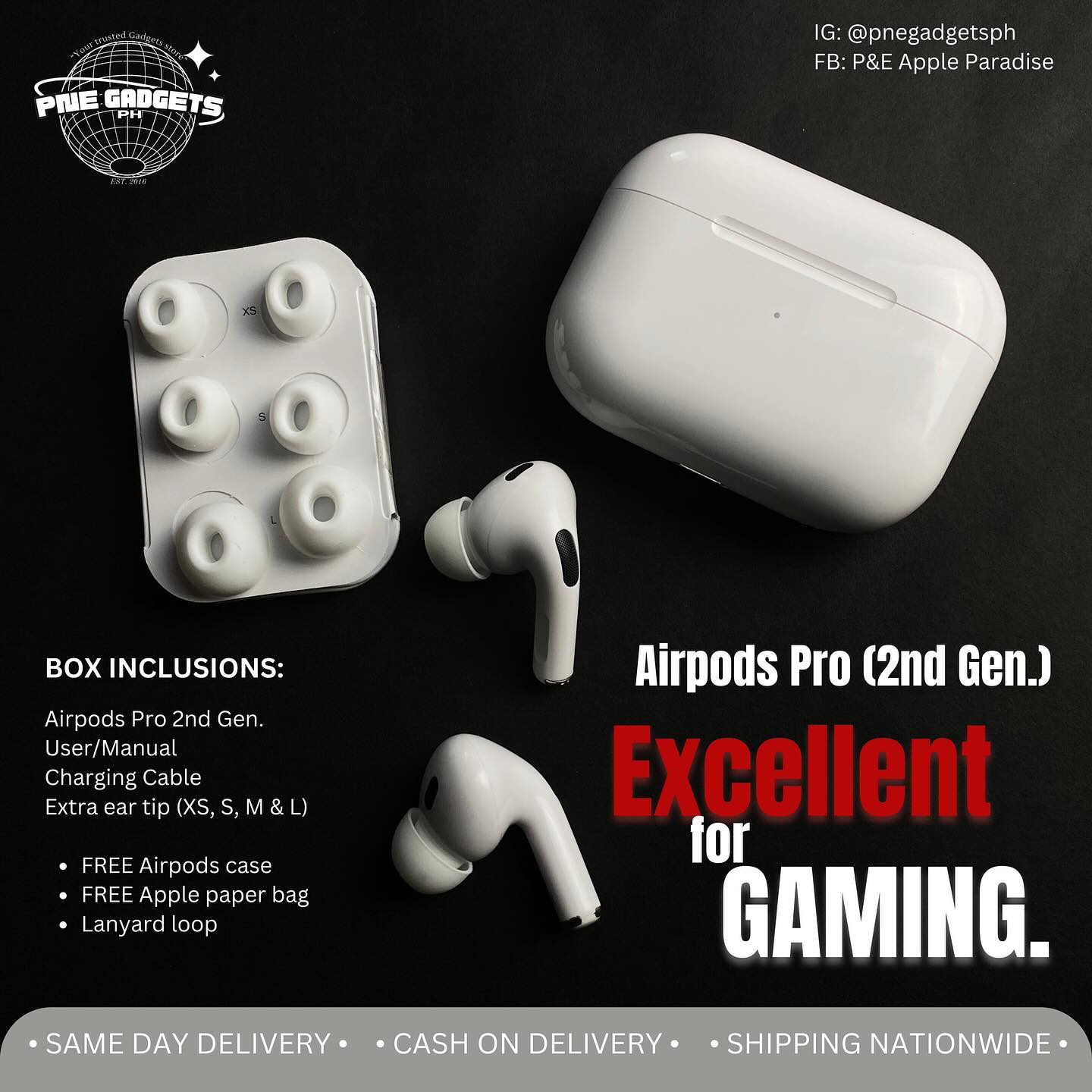P&E Apple Paradise Facebook ad: The new Airpods Pro (2nd Gen.) that you…
